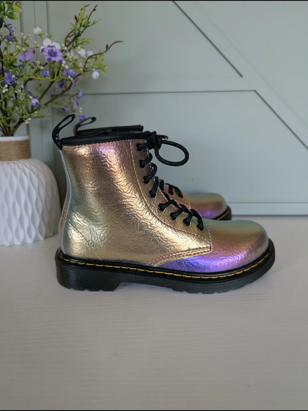 Dr. Martens Women's Iridescent Lace-Up Ankle Boots